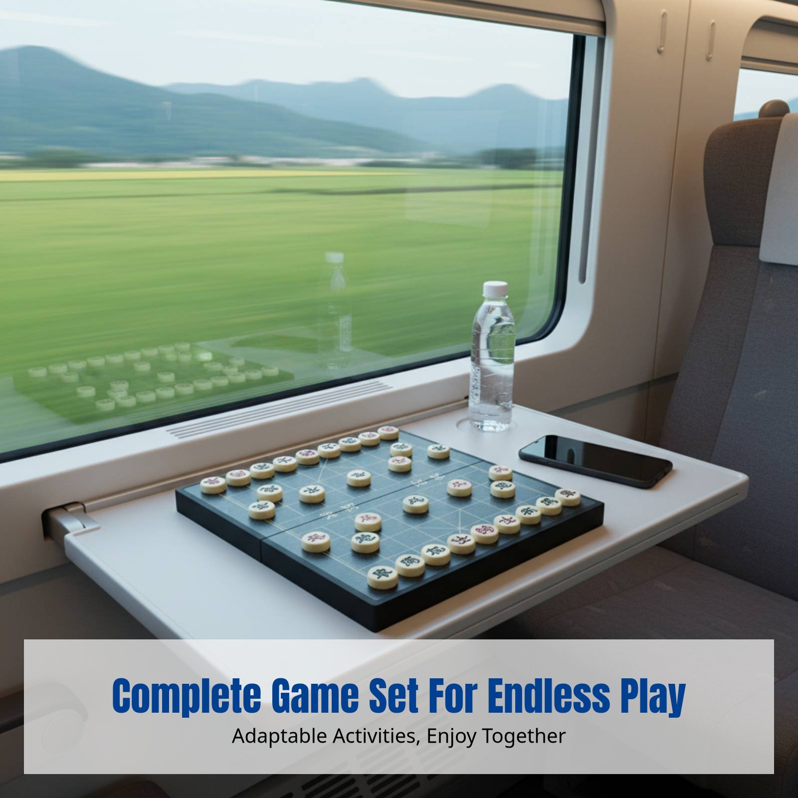 Board Games - Foldable Chess Set, Multi-Game Board, Kids