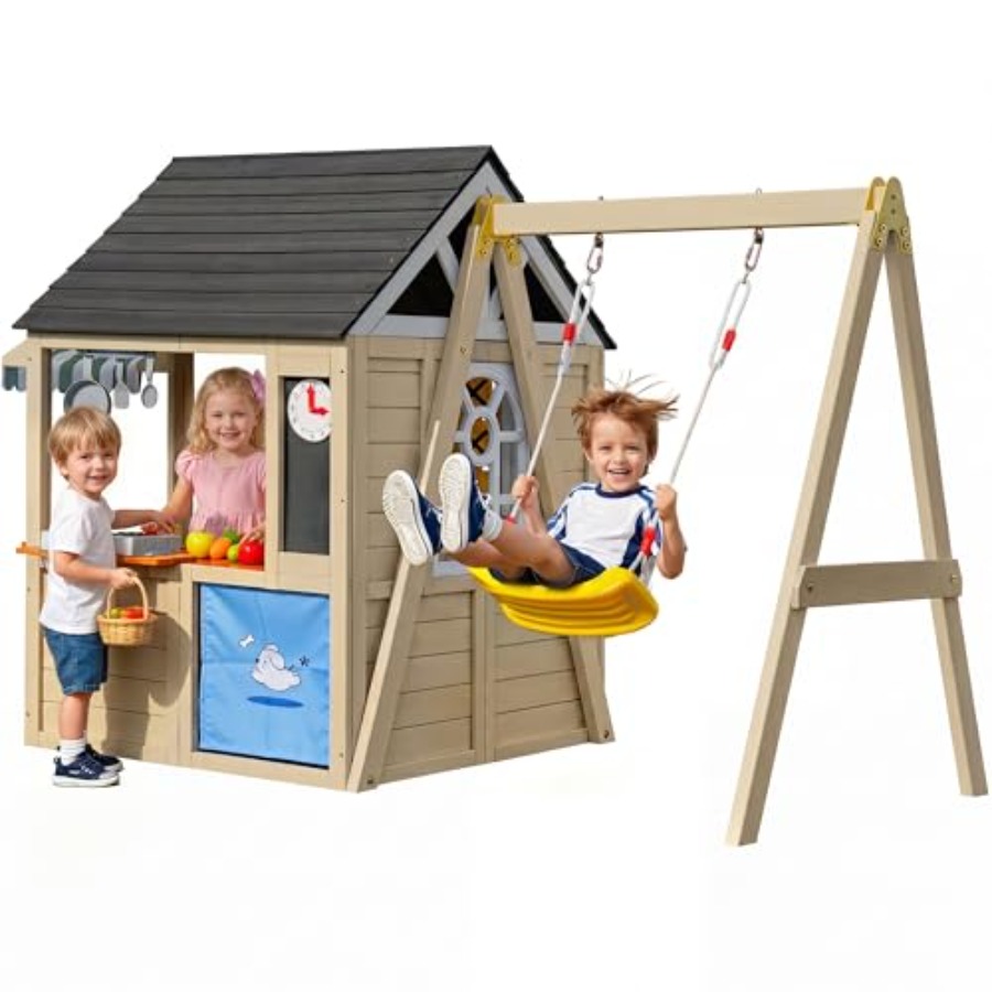 Wooden Playhouse with Swing Se - Board Game Room incelemesi ve fiyatı