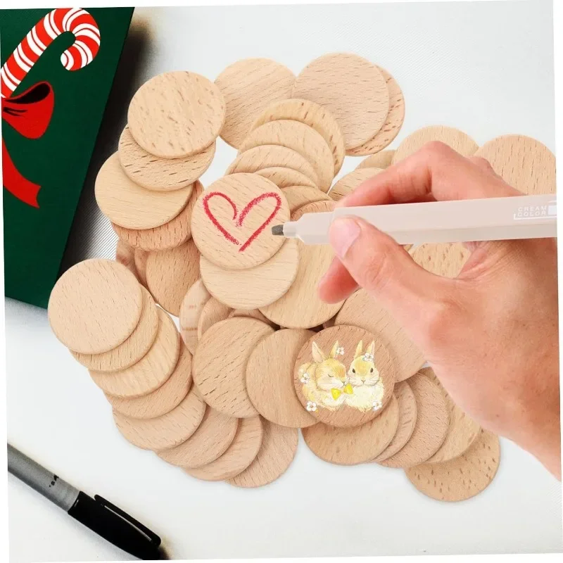 50PCS Round Unfinished Wood Cu - Board Games incelemesi ve fiyatı
