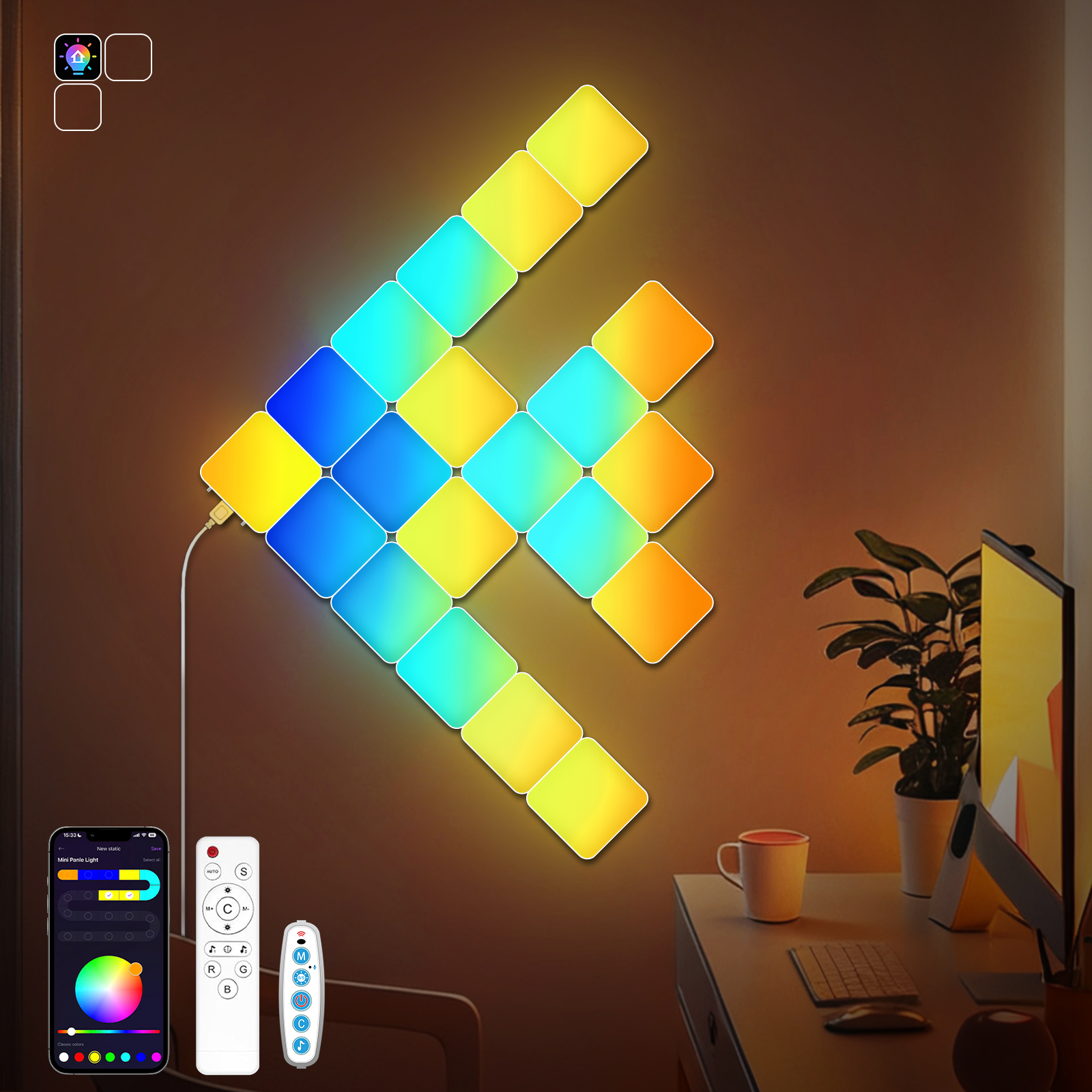 Smart Grid LED Wall Light Kit  - Board Game Room incelemesi ve fiyatı